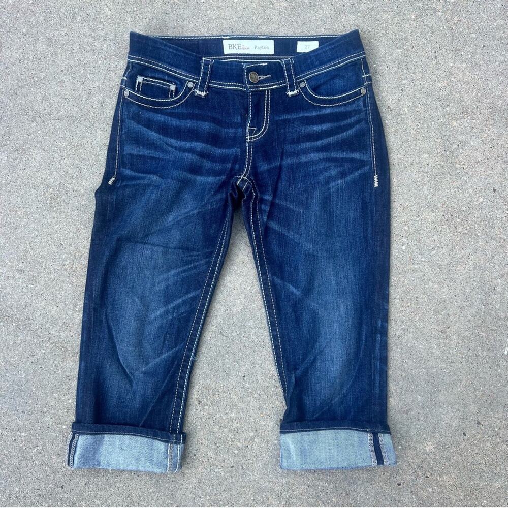 Buckle BKE Payton Capri Jeans Dark Wash Flap Pocket Size 27 ABK429